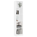 NNEVL 5-Tier Book Cabinet White 40x24x175 cm Engineered Wood