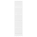 NNEVL 5-Tier Book Cabinet White 40x24x175 cm Engineered Wood