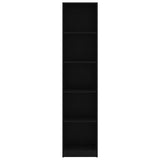 NNEVL 5-Tier Book Cabinet Black 40x24x175 cm Engineered Wood