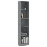 NNEVL 5-Tier Book Cabinet Grey 40x24x175 cm Chipboard