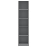 NNEVL 5-Tier Book Cabinet Grey 40x24x175 cm Chipboard