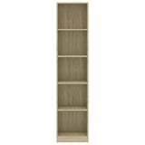 NNEVL 5-Tier Book Cabinet Sonoma Oak 40x24x175 cm Engineered Wood