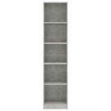 NNEVL 5-Tier Book Cabinet Concrete Grey 40x24x175 cm Chipboard