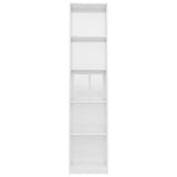 NNEVL 5-Tier Book Cabinet High Gloss White 40x24x175 cm Engineered Wood