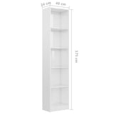 NNEVL 5-Tier Book Cabinet High Gloss White 40x24x175 cm Engineered Wood