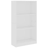 NNEVL 3-Tier Book Cabinet White 60x24x109 cm Engineered Wood