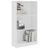 NNEVL 3-Tier Book Cabinet White 60x24x109 cm Engineered Wood