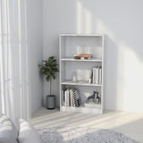 NNEVL 3-Tier Book Cabinet White 60x24x109 cm Engineered Wood