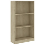 NNEVL 3-Tier Book Cabinet Sonoma Oak 60x24x109 cm Engineered Wood