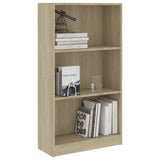 NNEVL 3-Tier Book Cabinet Sonoma Oak 60x24x109 cm Engineered Wood