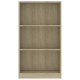 NNEVL 3-Tier Book Cabinet Sonoma Oak 60x24x109 cm Engineered Wood