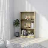 NNEVL 3-Tier Book Cabinet Sonoma Oak 60x24x109 cm Engineered Wood