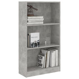 NNEVL 3-Tier Book Cabinet Concrete Grey 60x24x109 cm Engineered Wood
