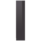 NNEVL 3-Tier Book Cabinet High Gloss Grey 60x24x109 Engineered Wood