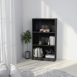 NNEVL 3-Tier Book Cabinet High Gloss Grey 60x24x109 Engineered Wood