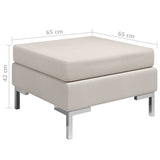 NNEVL Sectional Footrest with Cushion Farbic Cream