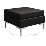 NNEVL Sectional Footrest with Cushion Farbic Black