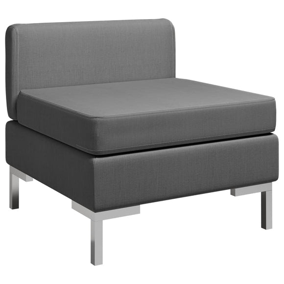 NNEVL Sectional Middle Sofa with Cushion Fabric Dark Grey