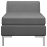 NNEVL Sectional Middle Sofa with Cushion Fabric Dark Grey