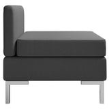 NNEVL Sectional Middle Sofa with Cushion Fabric Dark Grey