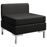 NNEVL Sectional Middle Sofa with Cushion Fabric Black