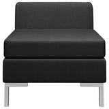 NNEVL Sectional Middle Sofa with Cushion Fabric Black