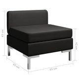 NNEVL Sectional Middle Sofa with Cushion Fabric Black