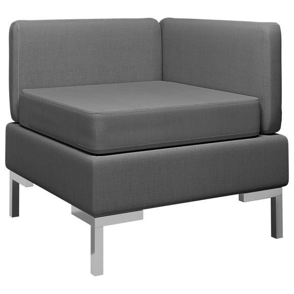 NNEVL Sectional Corner Sofa with Cushion Fabric Dark Grey