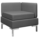 NNEVL Sectional Corner Sofa with Cushion Fabric Dark Grey
