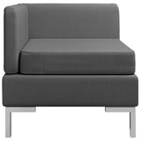NNEVL Sectional Corner Sofa with Cushion Fabric Dark Grey