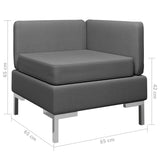 NNEVL Sectional Corner Sofa with Cushion Fabric Dark Grey