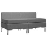 NNEVL Sectional Middle Sofas 2 pcs with Cushions Fabric Dark Grey