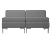 NNEVL Sectional Middle Sofas 2 pcs with Cushions Fabric Dark Grey