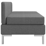 NNEVL Sectional Middle Sofas 2 pcs with Cushions Fabric Dark Grey