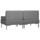 NNEVL Sectional Middle Sofas 2 pcs with Cushions Fabric Dark Grey