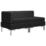 NNEVL 2 Piece Sofa Set Fabric Black