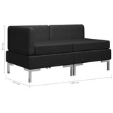 NNEVL 2 Piece Sofa Set Fabric Black