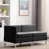 NNEVL 2 Piece Sofa Set Fabric Black