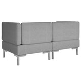 NNEVL Sectional Corner Sofas 2 pcs with Cushions Fabric Light Grey