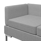 NNEVL Sectional Corner Sofas 2 pcs with Cushions Fabric Light Grey