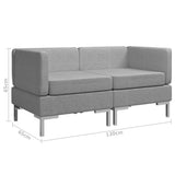 NNEVL Sectional Corner Sofas 2 pcs with Cushions Fabric Light Grey