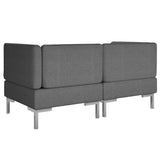 NNEVL Sectional Corner Sofas 2 pcs with Cushions Fabric Dark Grey