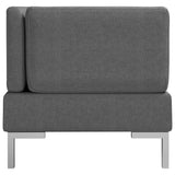 NNEVL Sectional Corner Sofas 2 pcs with Cushions Fabric Dark Grey
