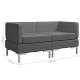 NNEVL Sectional Corner Sofas 2 pcs with Cushions Fabric Dark Grey