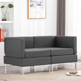 NNEVL Sectional Corner Sofas 2 pcs with Cushions Fabric Dark Grey