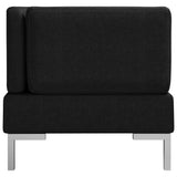 NNEVL Sectional Corner Sofas 2 pcs with Cushions Fabric Black