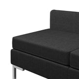 NNEVL Sectional Middle Sofas 3 pcs with Cushions Fabric Black