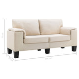 NNEVL 2-Seater Sofa Cream Fabric
