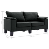 NNEVL 2-Seater Sofa Black Fabric