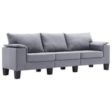 NNEVL 3-Seater Sofa Light Grey Fabric